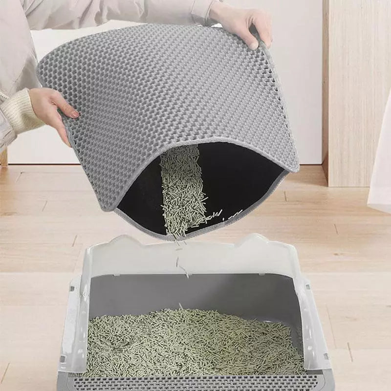 Pet Cat Litter Mat Waterproof Double Layer Litter Trapping Pet Litter Box Mat