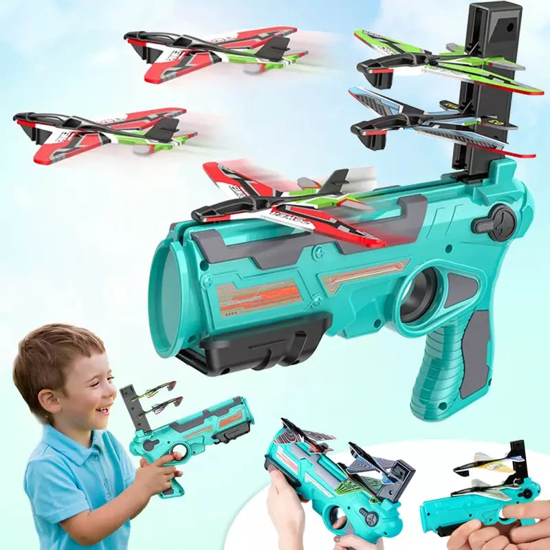 Airplane Launcher Airplane Toys For Kids Toy Plane Catapult Gun Shooting Outdoor