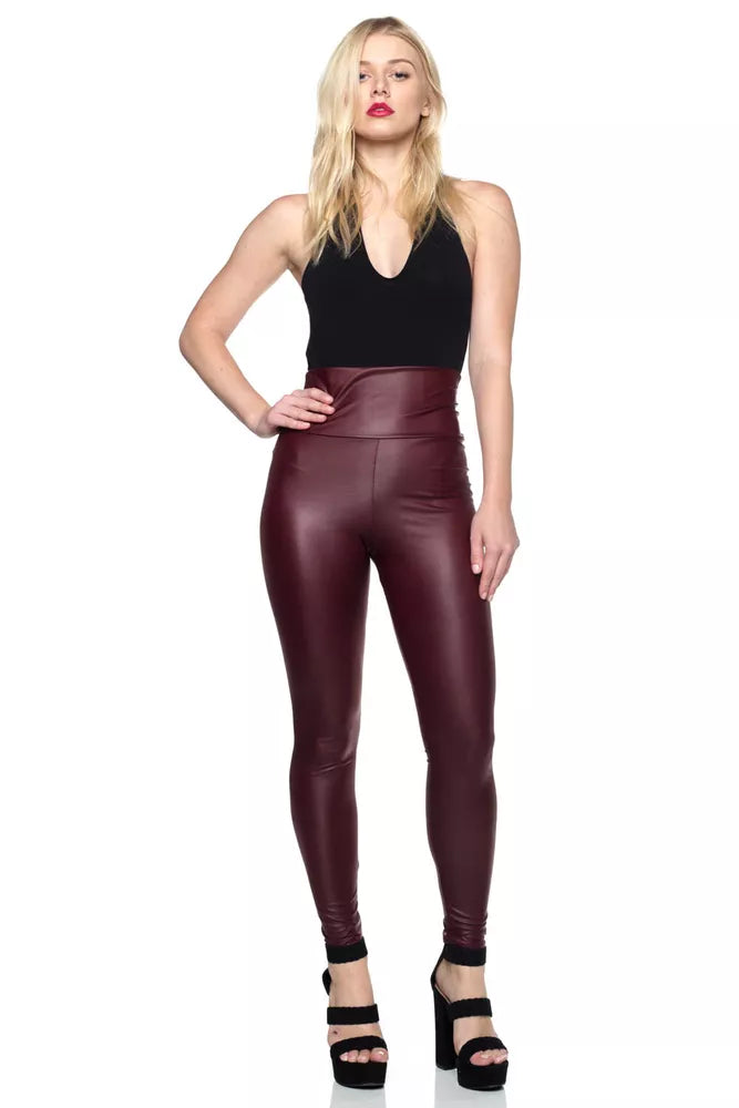 Cemi Ceri Women's Faux Leather High Waist Leggings #1471