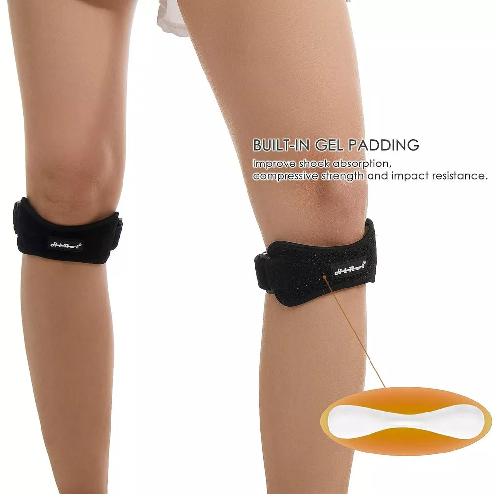 2 Pack HiRui Patella Tendon Knee Straps with Gel Pad, Knee Brace Knee Support