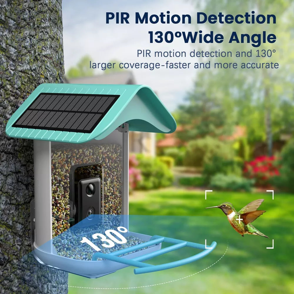 NIVIOP 1080P HD Video Bird House Smart Bird Feeder with Camera & 2 Solar Panels