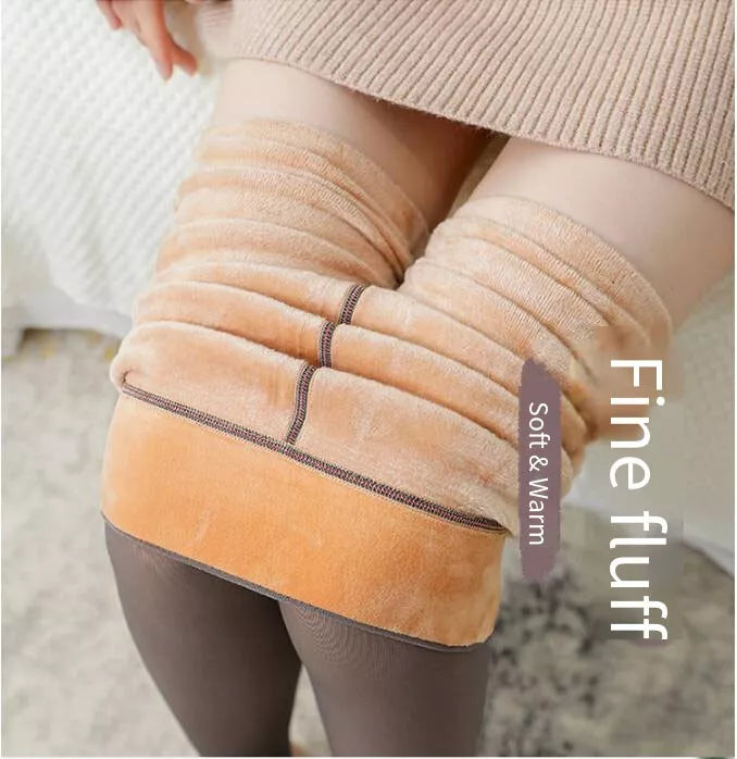 Women Winter Warm Fleece Tights Stockings Thermal Lined Translucent Pantyhose