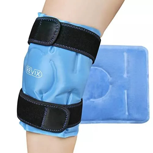 REVIX Ice Pack for Knee Pain Relief Reusable Gel Ice Wrap for Leg Injuries Swe