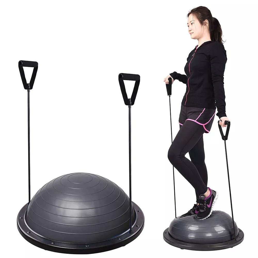 Yoga Ball Trainer Exercise Ball Balance w/Resistance Bands & Foot Pump Fitness