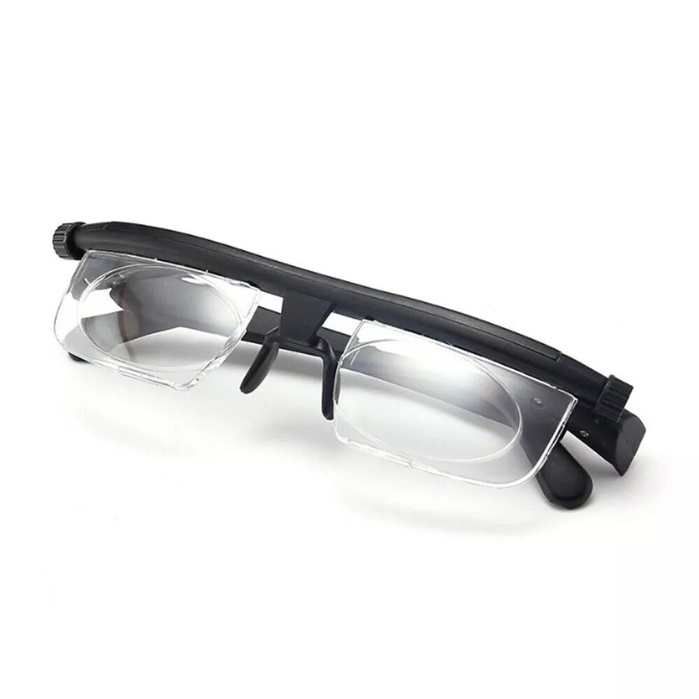 Dial Adjustable Glasses Variable Focus Reading Distance Vision Eyeglasses