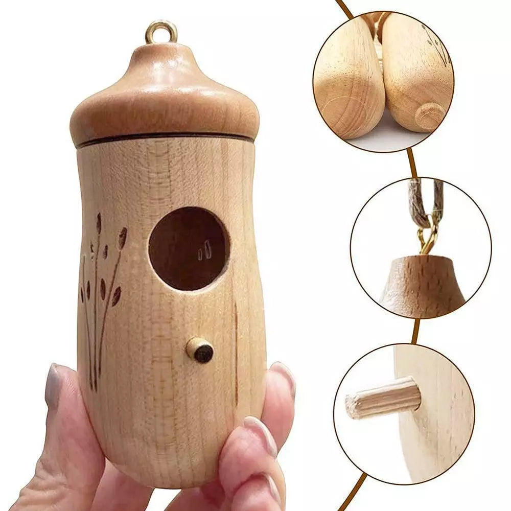 Wooden Hummingbird House Hand Hanging Hummingbird Attract Swing Nest Yard Decor