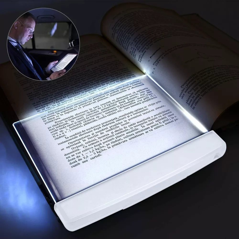 1* Creative LED Book Light Reading Night Flat Plate Lamps Portable Travel