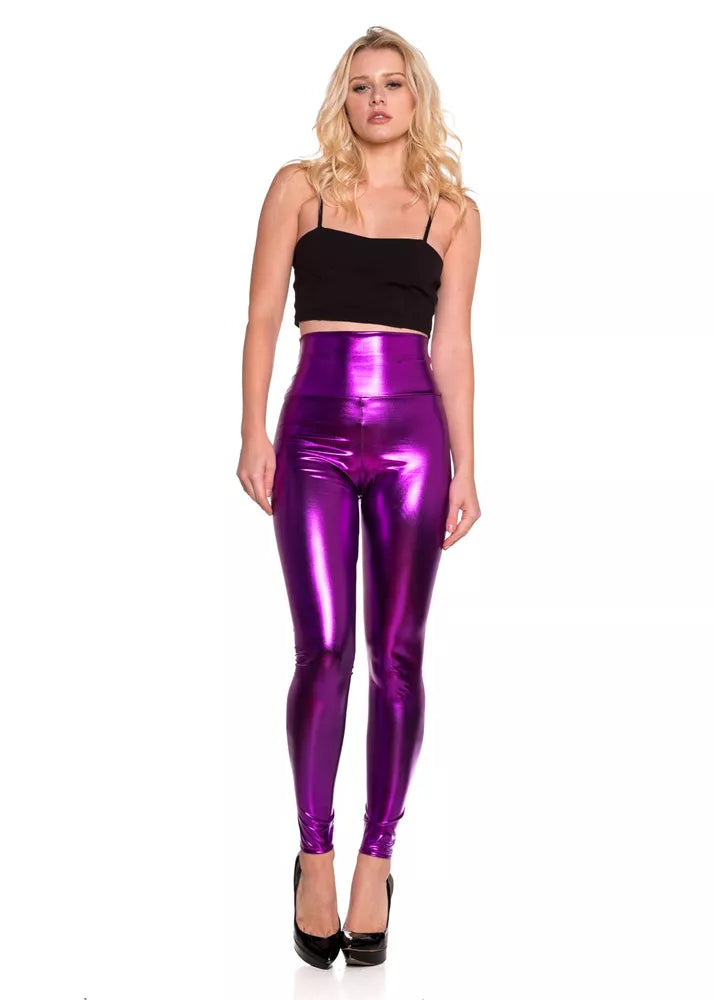 Cemi Ceri Women's Faux Leather High Waist Leggings #1471