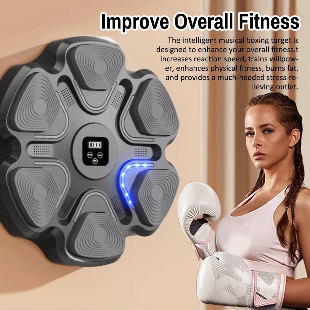 Music Boxing Machine With Gloves Bluetooth Musical Punching Target Trainer G3F0