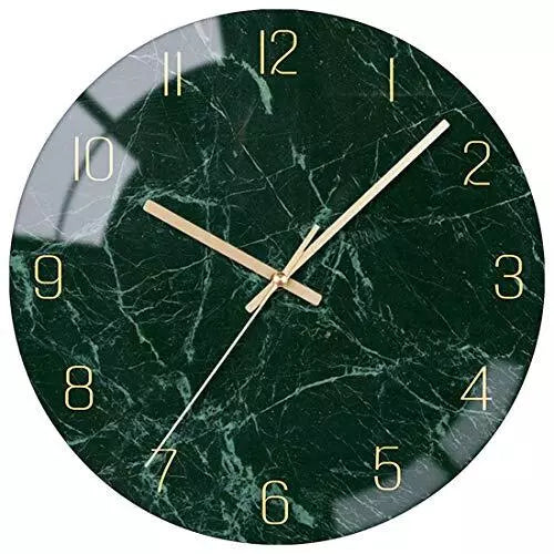 Glass Wall Clock Silent Non Ticking Wall Clock 12 Inch Quality Quartz Battery Op