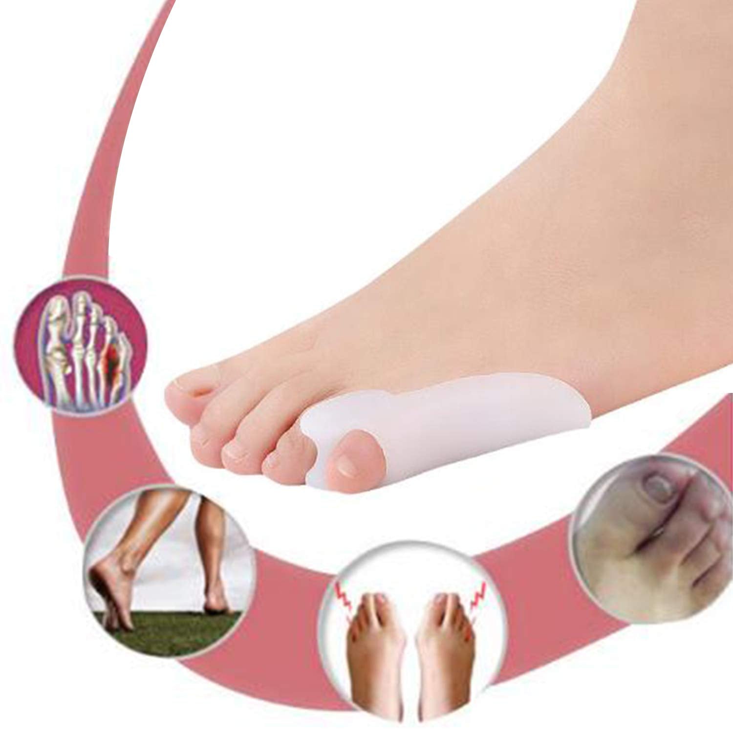 2X Silicone Soft Gel Bunion Guards Pad Cushion Aid Toe Separators w