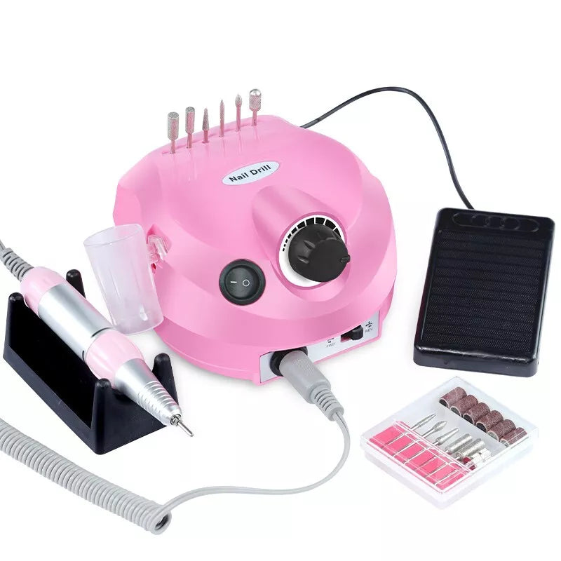 35000RPM Electric Nail Drill Machine Strong Manicure Drill with nail storage