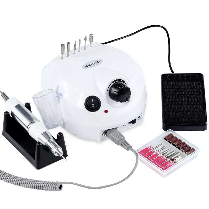 35000RPM Electric Nail Drill Machine Strong Manicure Drill with nail storage