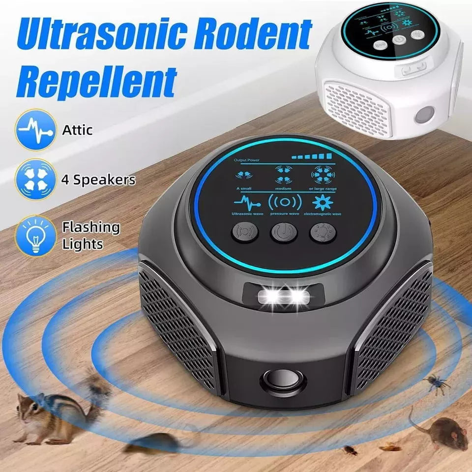 4-in-1 Ultrasonic Rodent Repellent Pest Squirrel Repeller Mouse Rat Deterrent