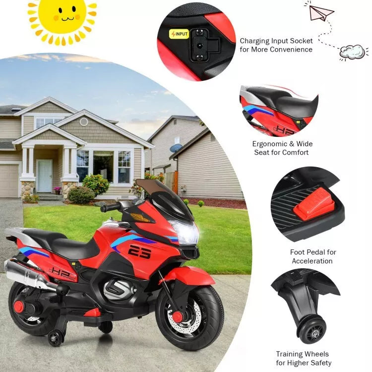 12V Kids Ride On Motorcycle Outdoor Electric Toddler wheels Training Motor Bike