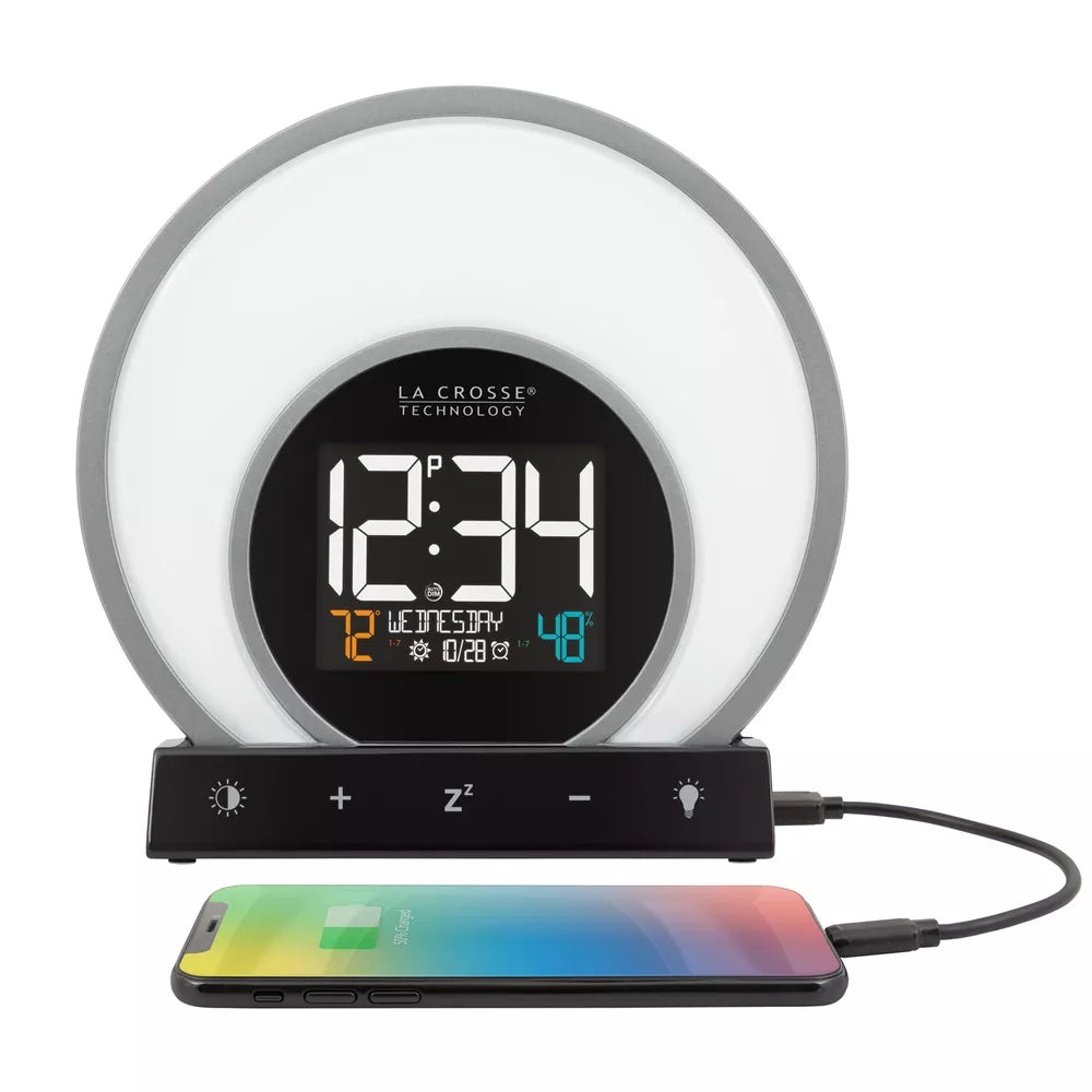 C79141 La Crosse Technology Soluna Mood Light Digital Alarm Clock with USB Port