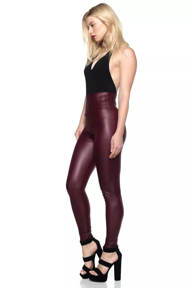 Cemi Ceri Women's Faux Leather High Waist Leggings #1471