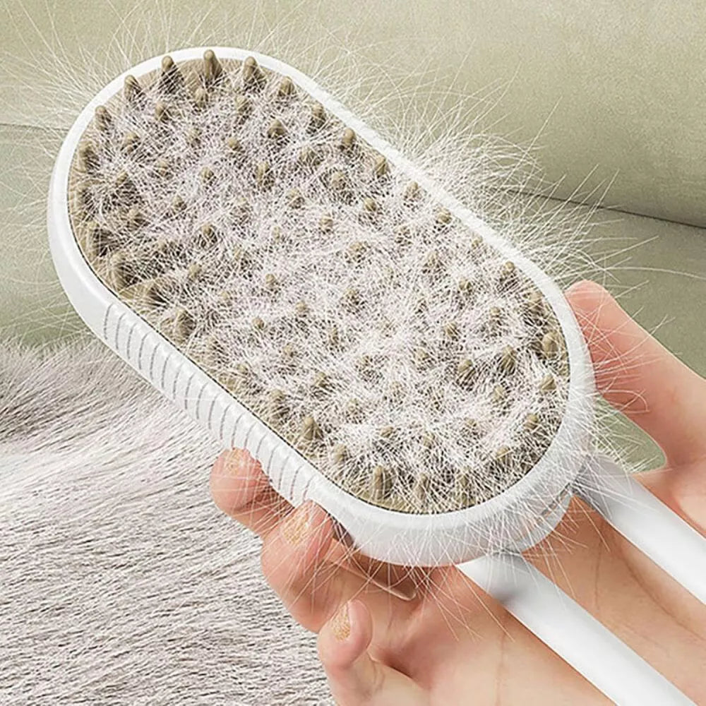 Pet Grooming Brush Cat Dog Hair Cleaning Massage Comb w/ Water Liquid Inlet