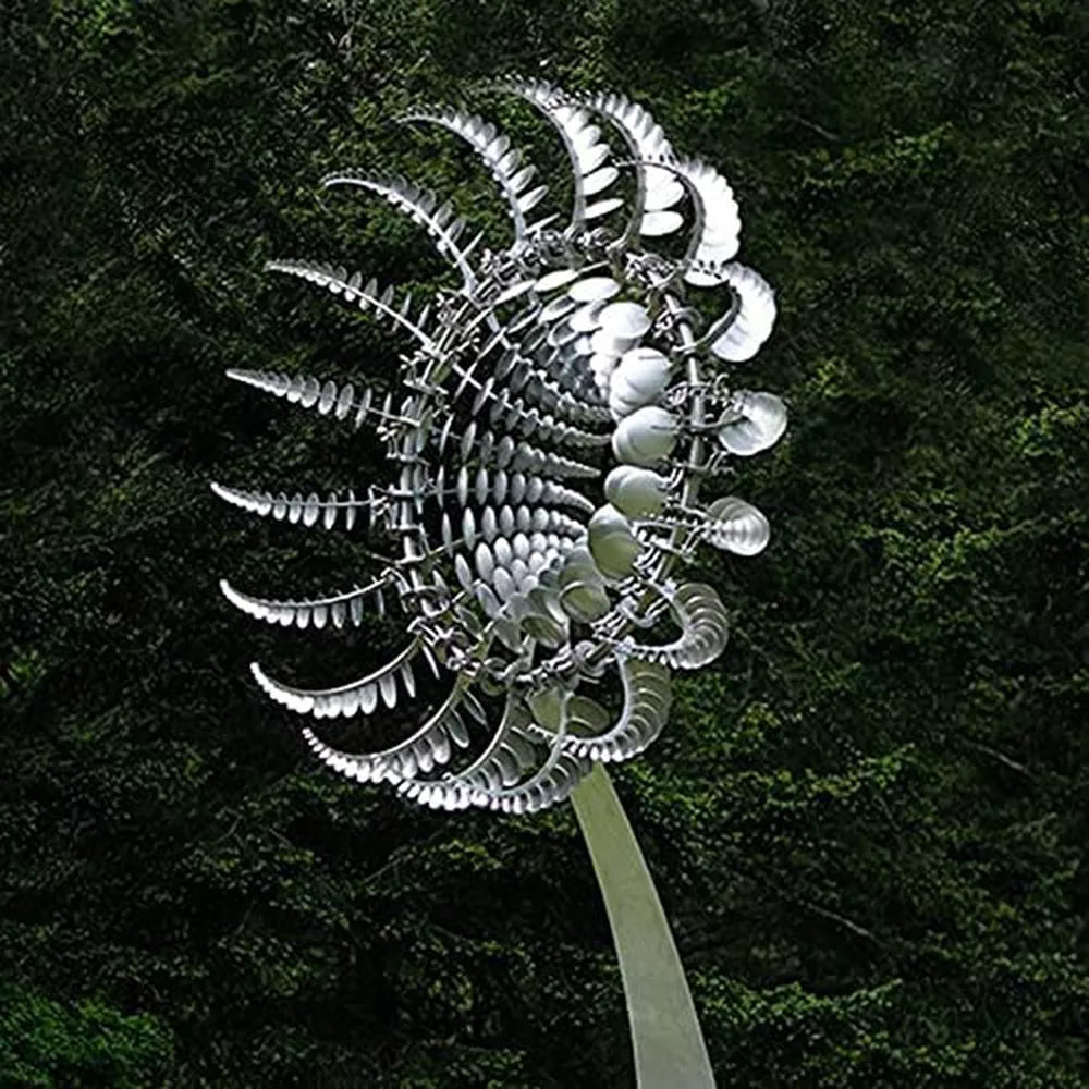 Wind Powered Kinetic Sculpture Unique And Magical Metal Windmill Spinner Garden