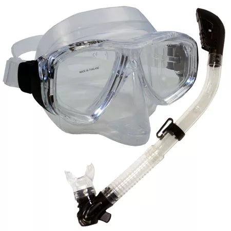 Promate ProSlender Purge Mask Dry Snorkel for Scuba Diving Snorkeling Gear Set