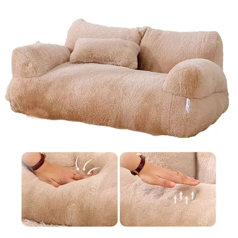 Luxury Cat Bed Sofa Winter Warm Plush Cat Nest Pet Bed for Small Medium Dogs