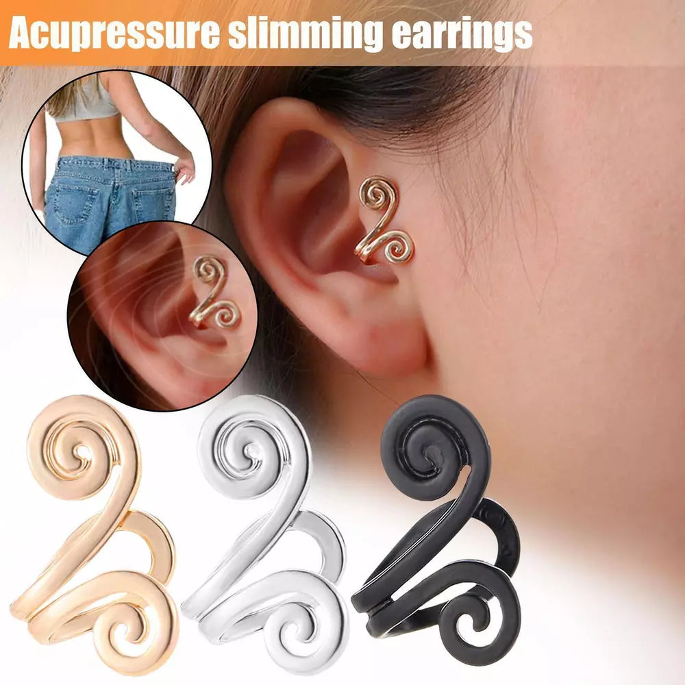 2PCS Zunis Acupressure Slimming Earrings Ear Cuff Clip Non Piercing Weight Loss