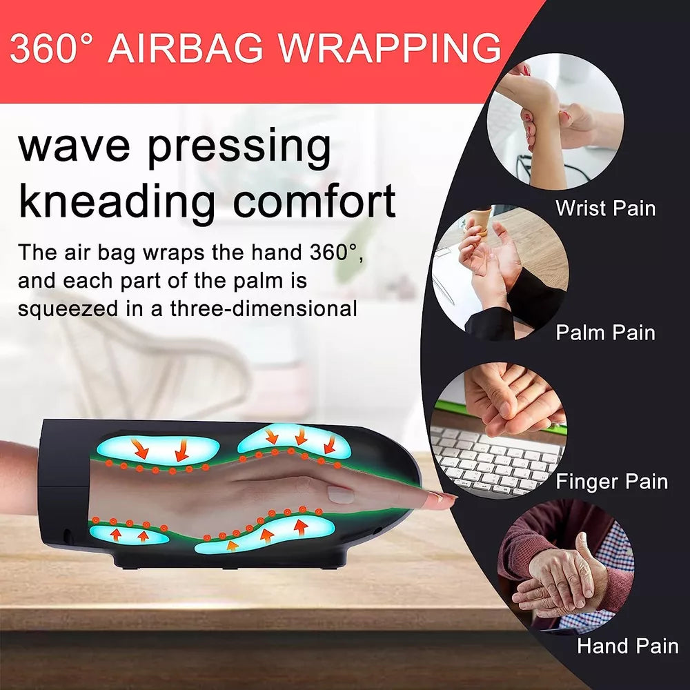 Hand Massager with Compression Heating for Arthritis Pain Relief Finger Numbness