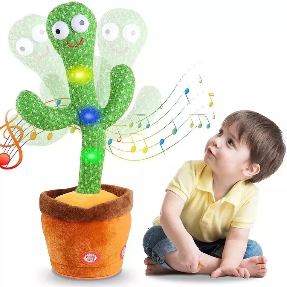 Dancing Cactus Repeat Talk Sing Glow Interactive Plush Toy for Kids