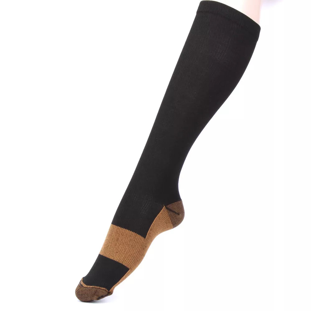 (10 Pairs) Copper Compression Socks 20-30mmHg Graduated Support Mens Women S-XXL