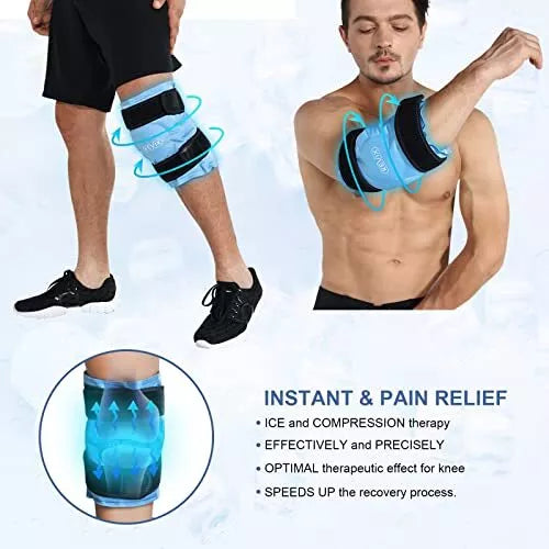 REVIX Ice Pack for Knee Pain Relief Reusable Gel Ice Wrap for Leg Injuries Swe