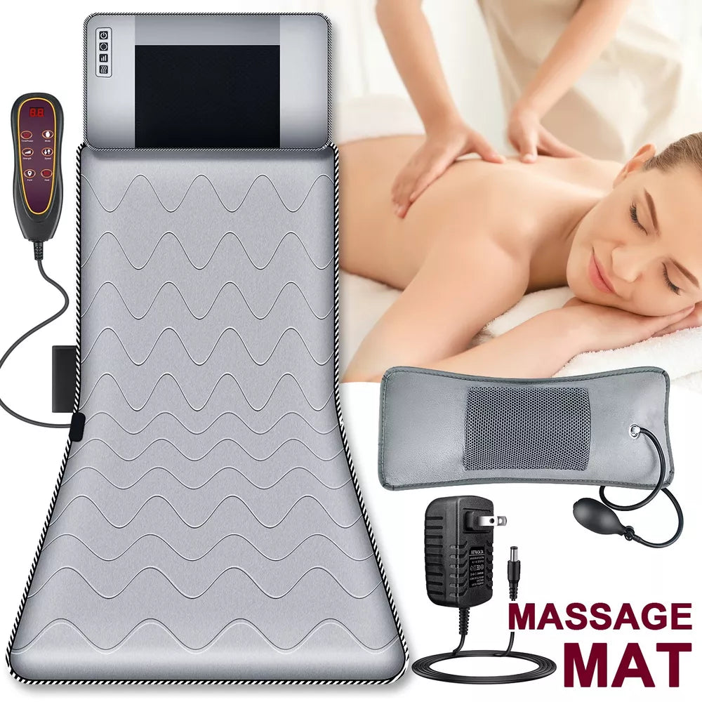 Collapsible 9 Modes Full Body Electric Massage Mattress Mat Heat Portable Design