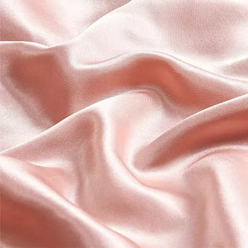 King Size Satin Pillowcase Set of 2 Coral Silky Pillow Cases for Hair and Skin