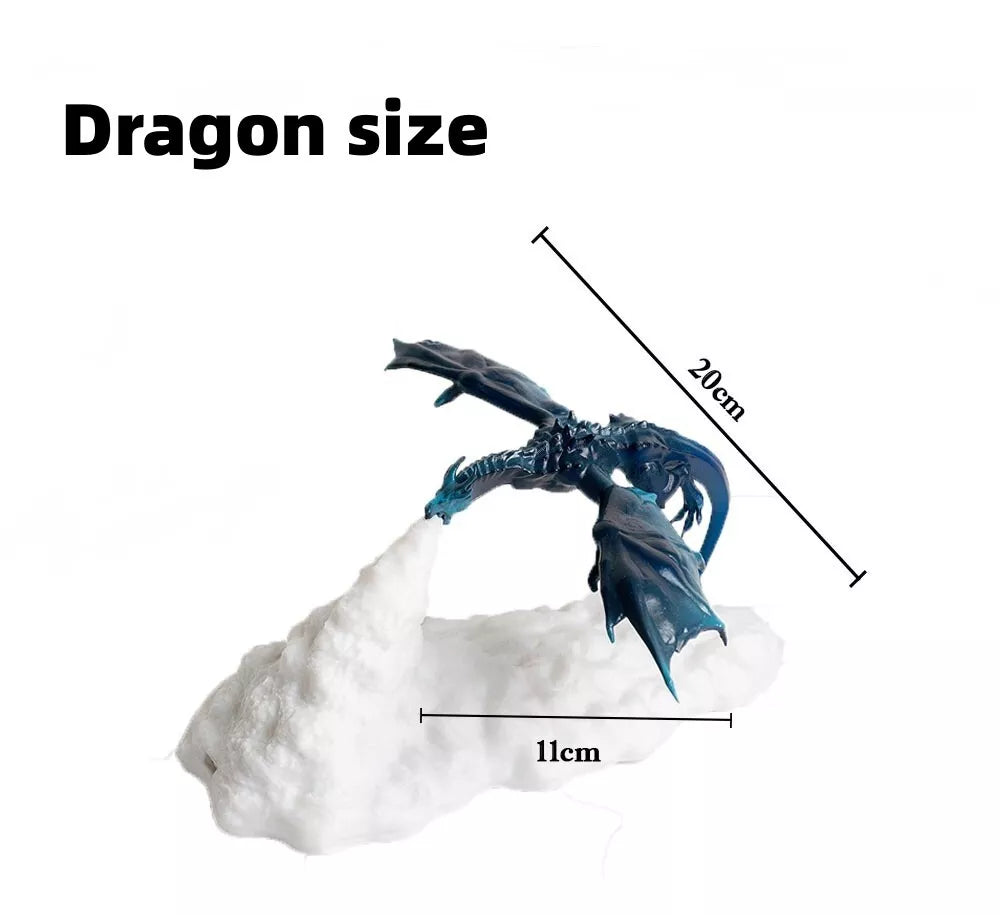 Rechargeable 3d Printed Fire Breathing Dragon Shape Night Light Lamp Bedroom