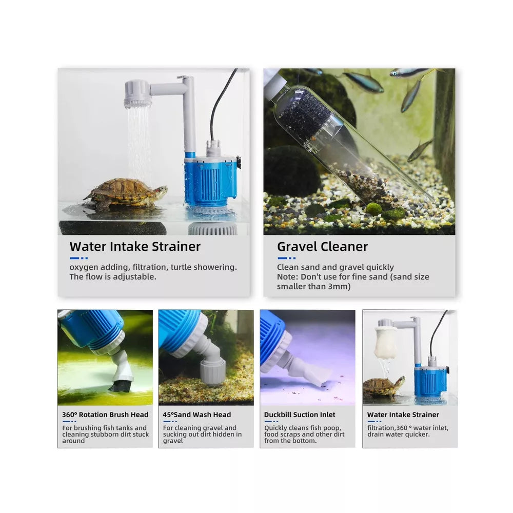 boxtech Upgraded Electric Aquarium Cleaner, 12V DC/28W Auto Fish Tank Gravel ...