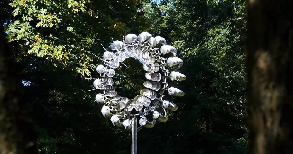 Wind Powered Kinetic Sculpture Unique And Magical Metal Windmill Spinner Garden