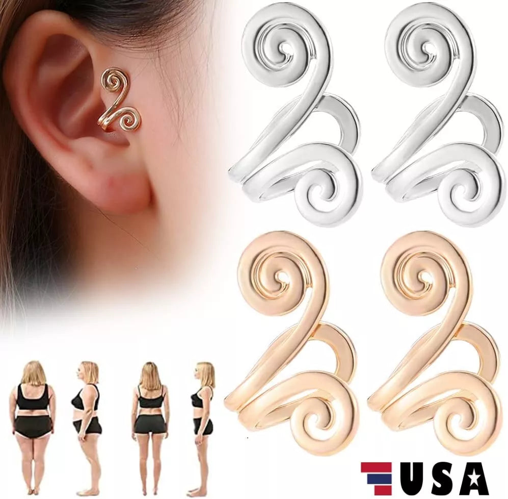 2PCS Zunis Acupressure Slimming Earrings Ear Cuff Clip Non Piercing Weight Loss