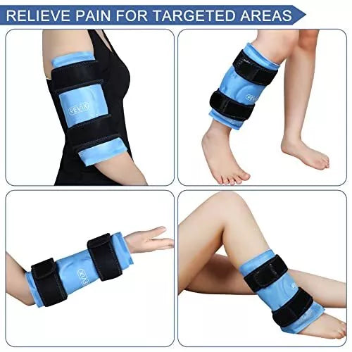 REVIX Ice Pack for Knee Pain Relief Reusable Gel Ice Wrap for Leg Injuries Swe