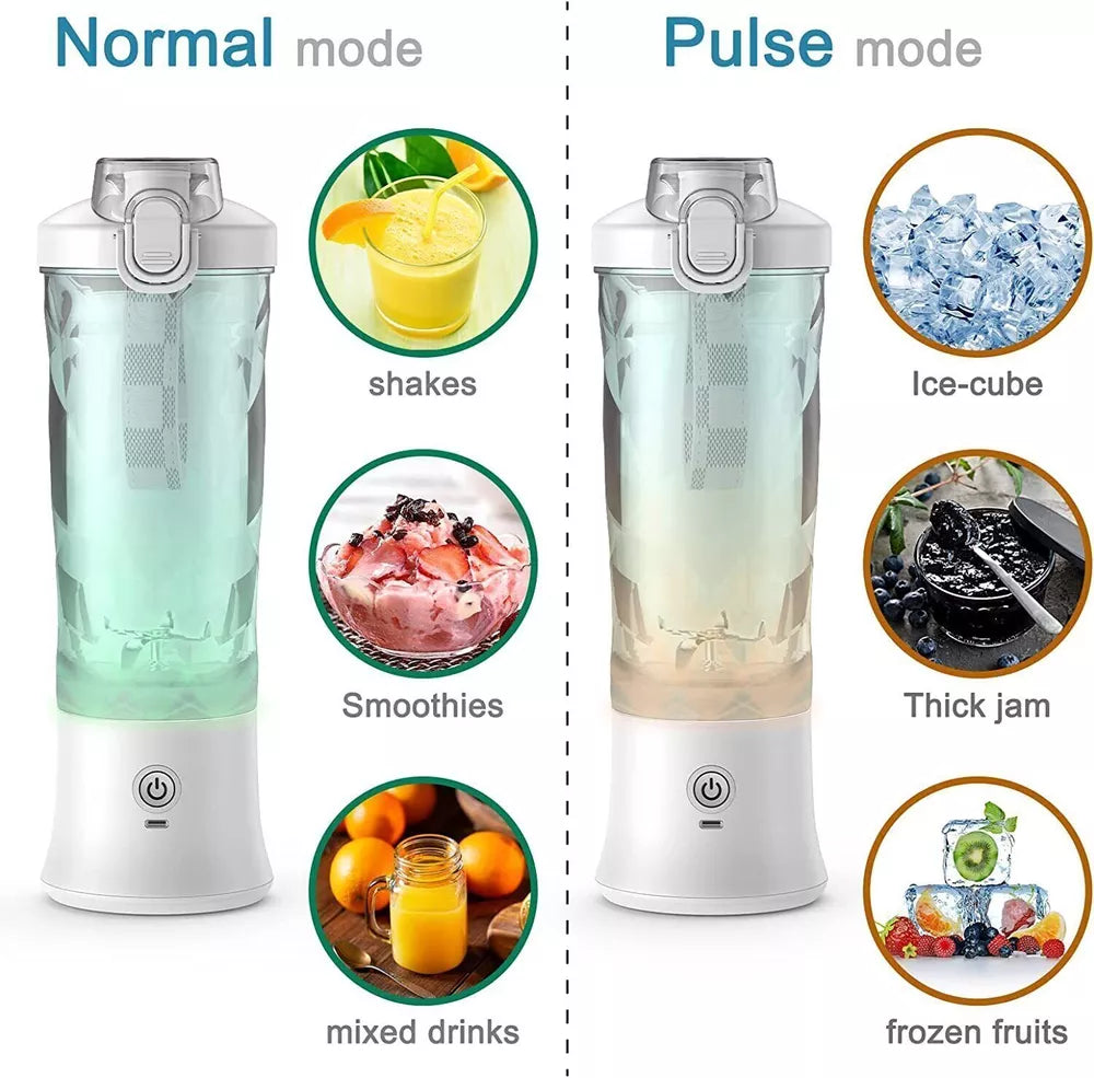 600ml Portable Personal Smoothie Mixer，Usb Rechargeable Mini Blender Juicer Cup