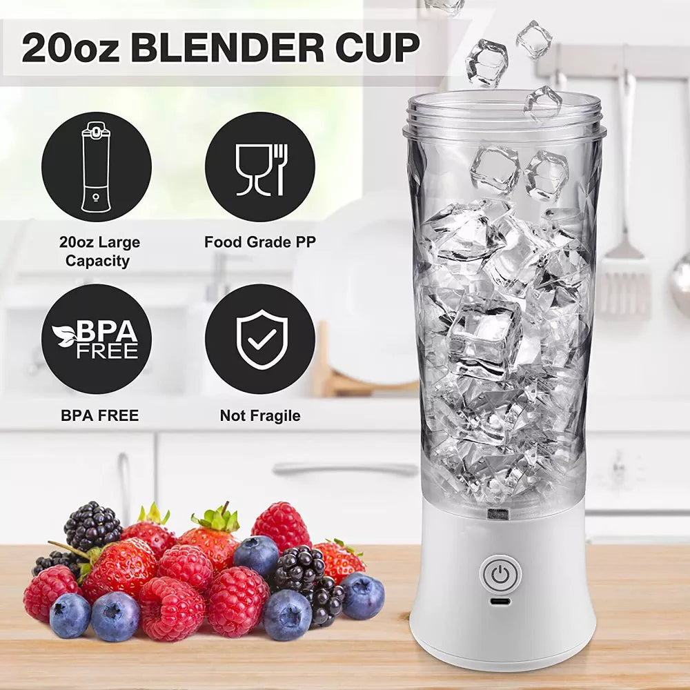 600ml Portable Personal Smoothie Mixer，Usb Rechargeable Mini Blender Juicer Cup