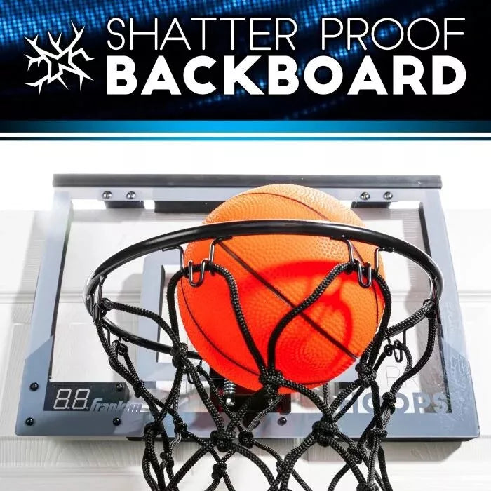 17.75" x 12" Over The Door Mini LED Scoring Basketball Hoop - Slam Dunk Approved