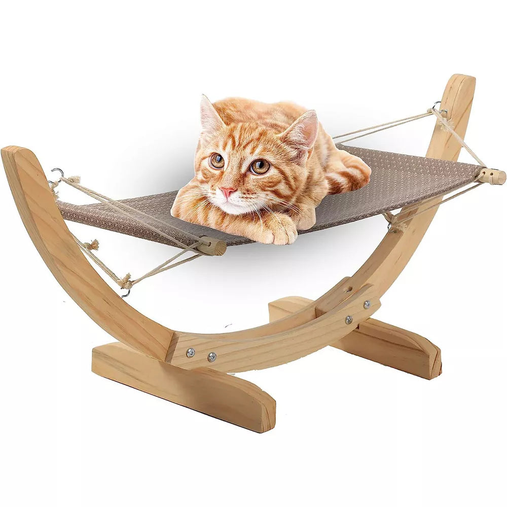 LUCKYERMORE Cat Hammock Elevated Small Pet Kitten Bed Raised Washable Cot Indoor