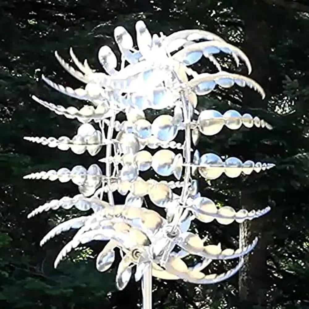 Wind Powered Kinetic Sculpture Unique And Magical Metal Windmill Spinner Garden