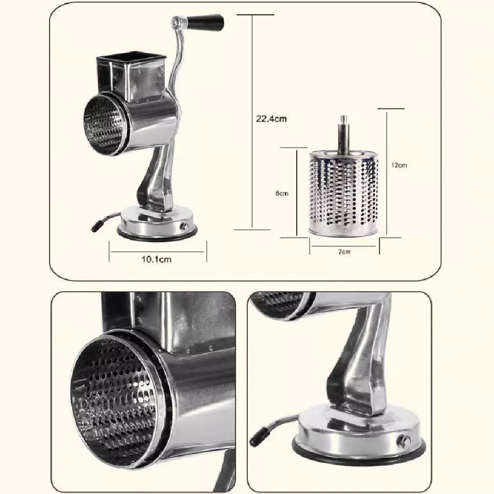 Rotary Cheese Grater Cheese Shredder Stainless Steel Kitchen Manual Cheese Grate