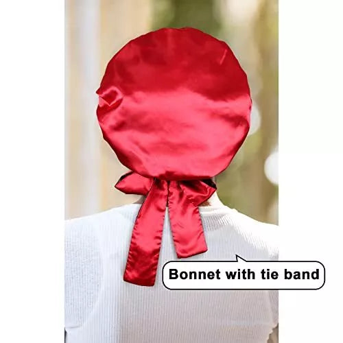 Satin Bonnet Silk Hair Bonnets for Black Women Curly Hair Wrap for Sleeping Cap