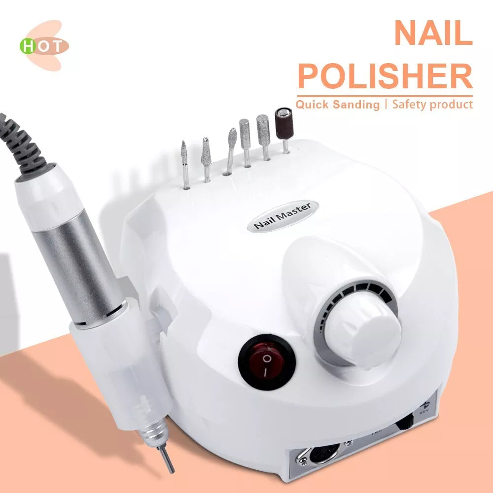 35000RPM Electric Nail Drill Machine Strong Manicure Drill with nail storage