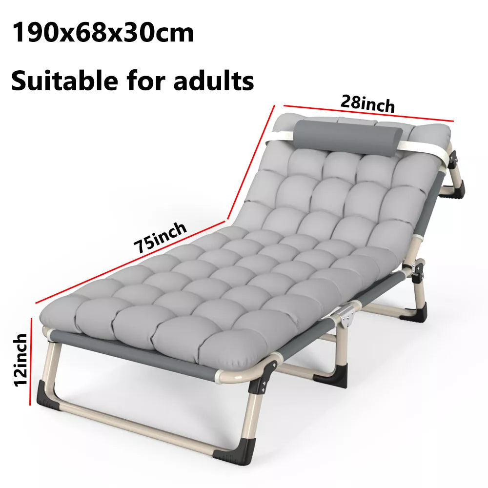 Adults Folding Sleeping Cot Guest Bed Heavy Duty Portable Camping Cots with Mat