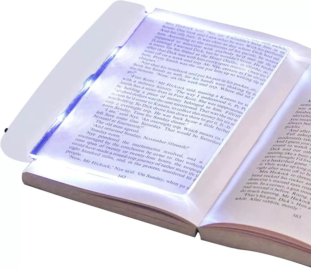 1* Creative LED Book Light Reading Night Flat Plate Lamps Portable Travel