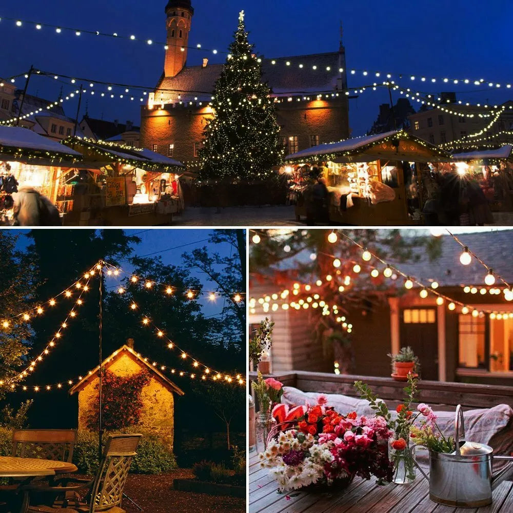 Outdoor String Lights For Patio Wedding Backyard Party Garden Porch Decoration