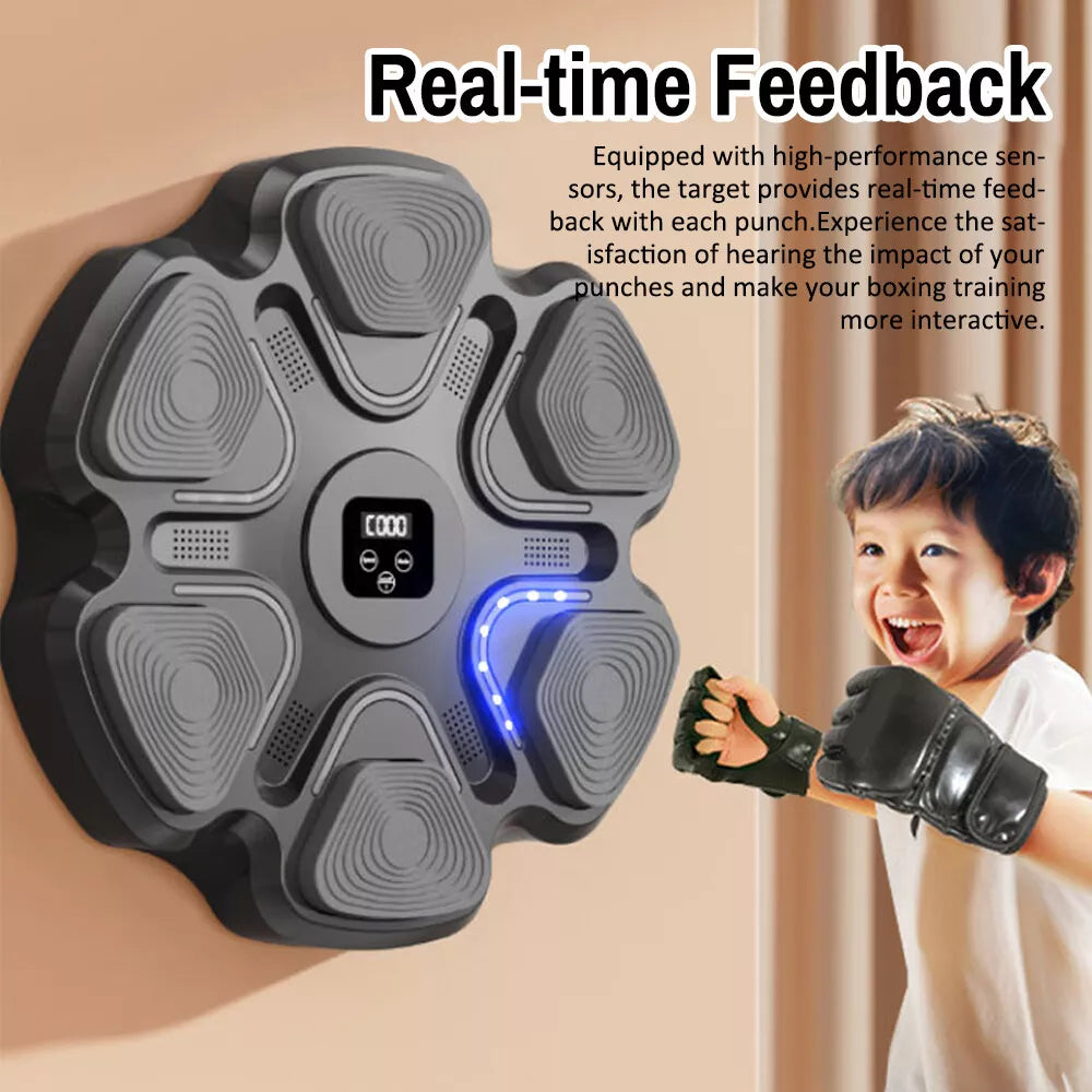 Music Boxing Machine With Gloves Bluetooth Musical Punching Target Trainer G3F0