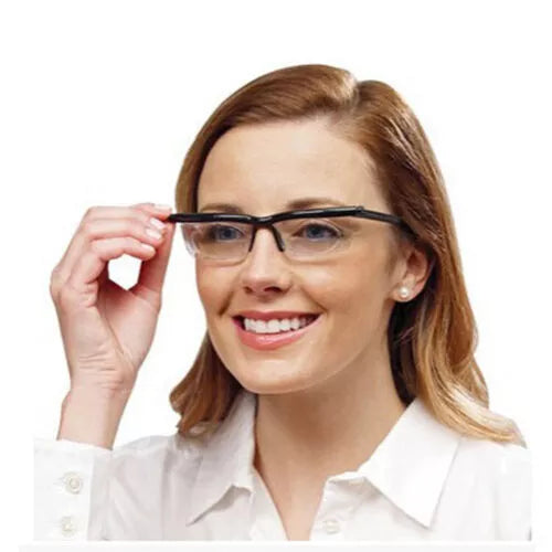 Dial Adjustable Glasses Variable Focus Reading Distance Vision Eyeglasses